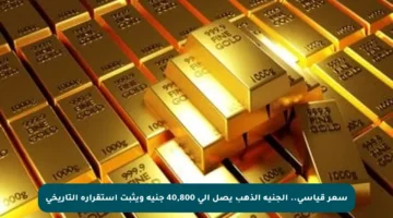 سعر قياسي.. الجنيه الذهب يصل إلى 40,800 جنيه ويثبت استقراره التاريخي